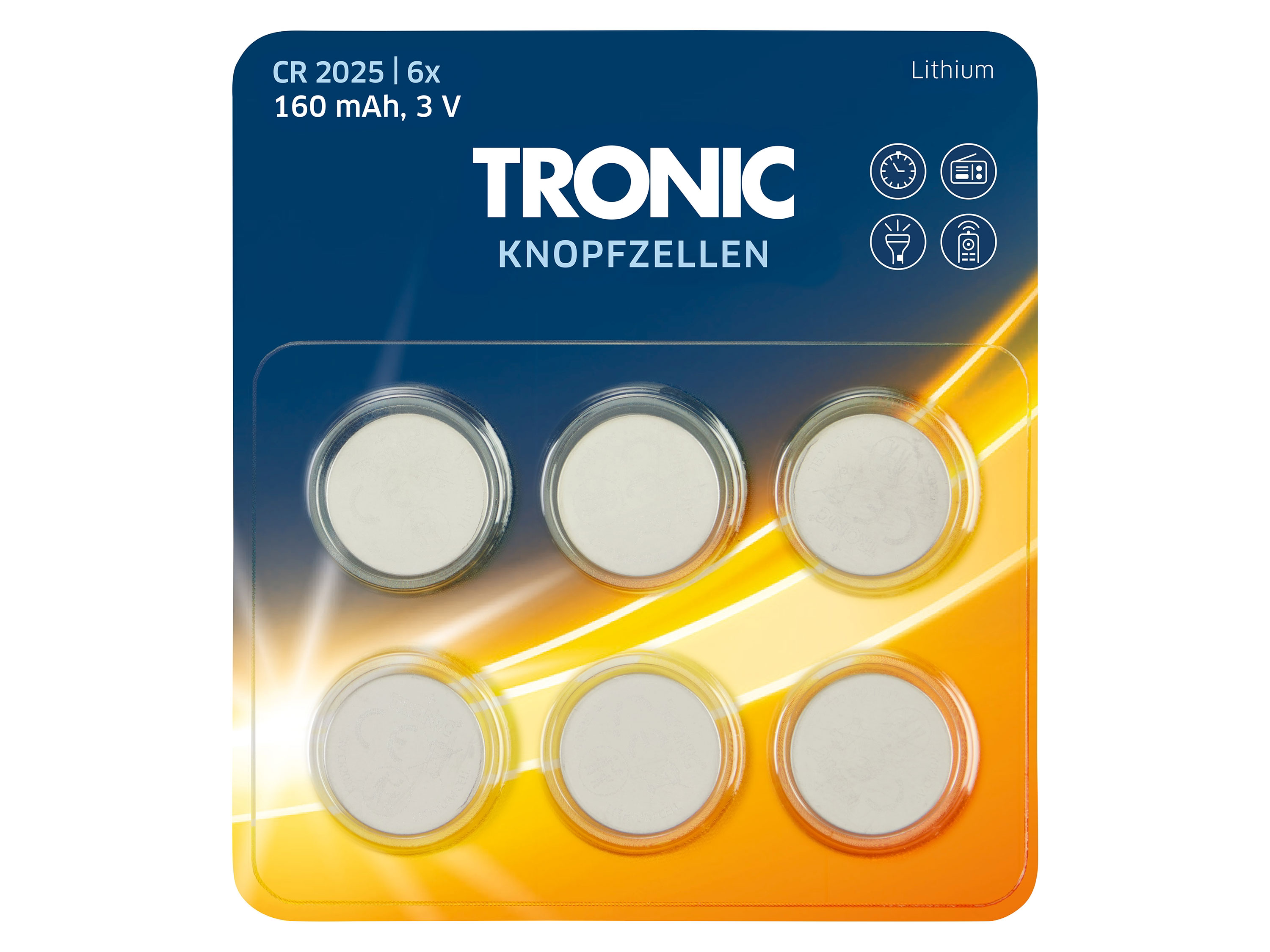 TRONIC® Gombíkové batérie (lítiové CR2025)