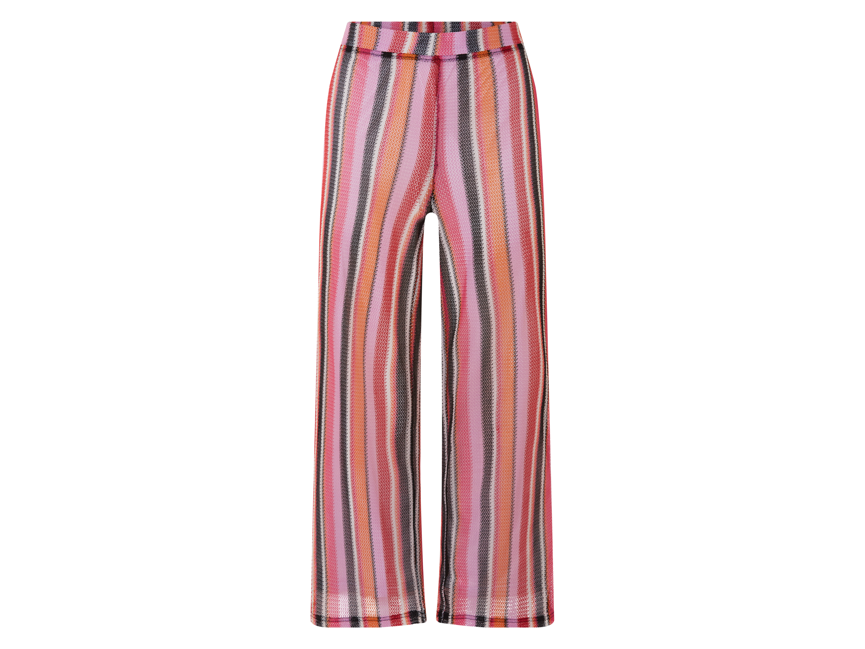 esmara® Dámske pletené široké nohavice (pruhy/červená, S (36/38))