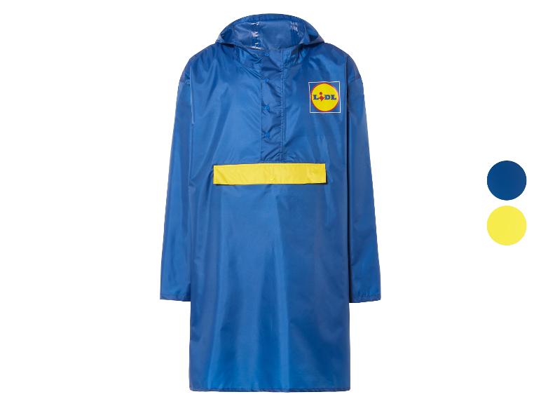 Modrá Lidl nepremokavá bunda s kapucňou.