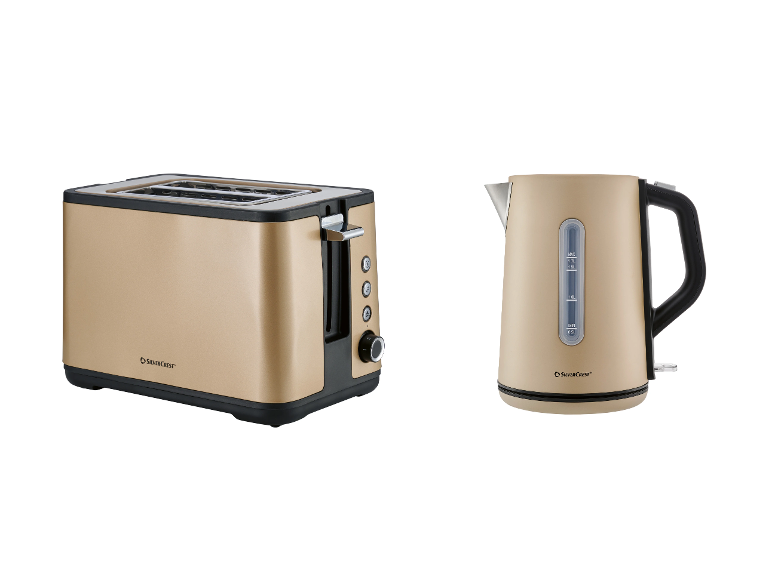 SILVERCREST® Hriankovač STS 850 F3/SOTS 850 F3, champagne + Rýchlovarná kanvica, 1,7 l, champagne