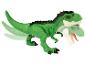 Zelená hračkárska T-Rex dinosaura s pohyblivými čeľusťami.