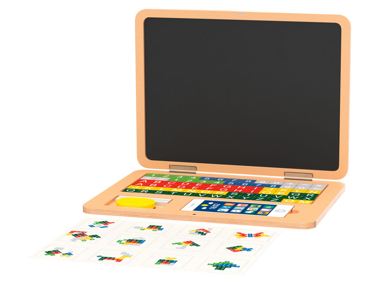 Prejsť na zobrazenie na celú obrazovku: Playtive Detský drevený notebook/Magnetické hodiny – obrázok 2