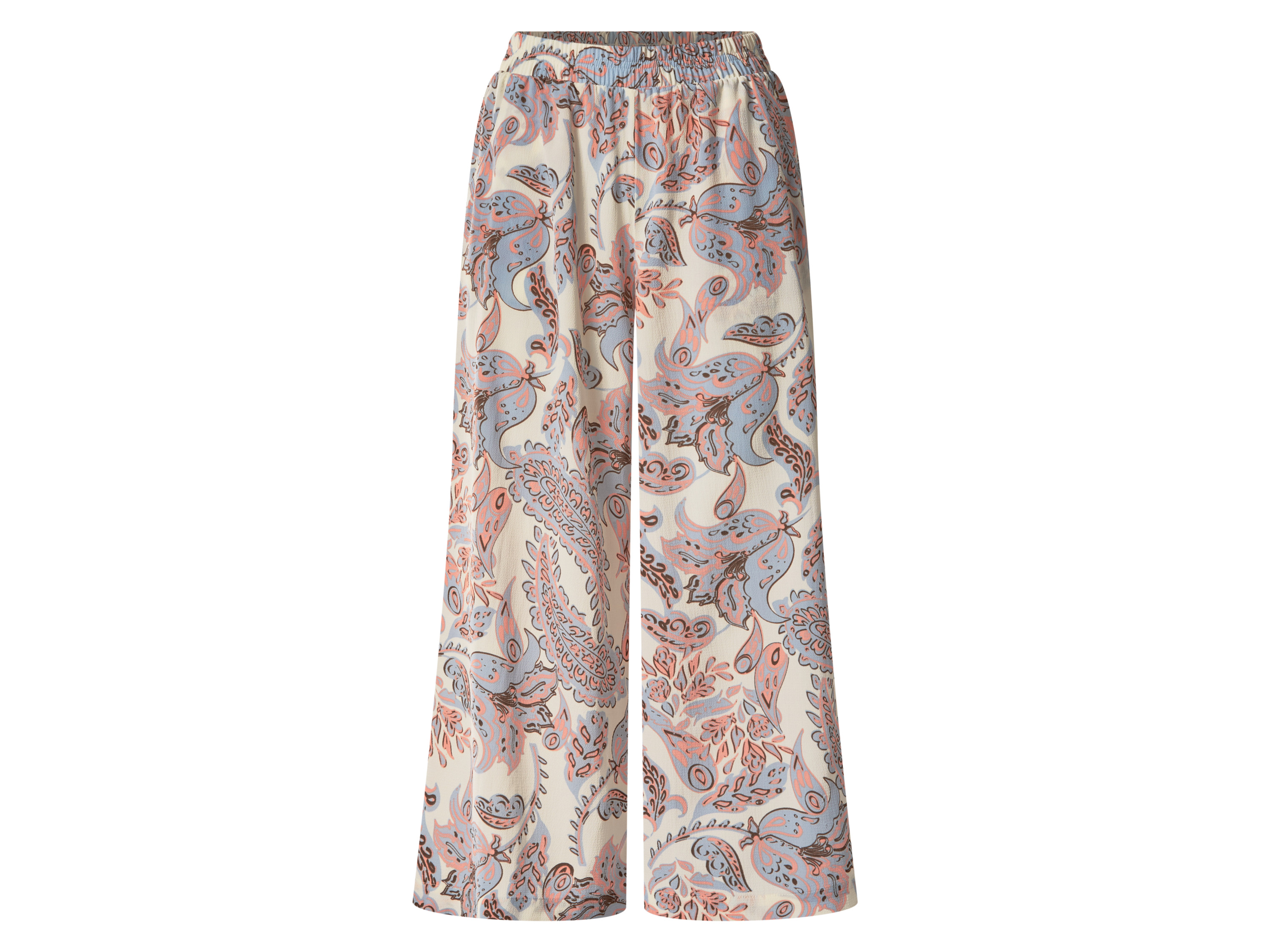 esmara® Dámske nohavice Culotte (krémová/modrá, 44)