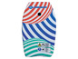 Bodyboard Schildkröt s červenými, modrými a zelenými pruhmi.