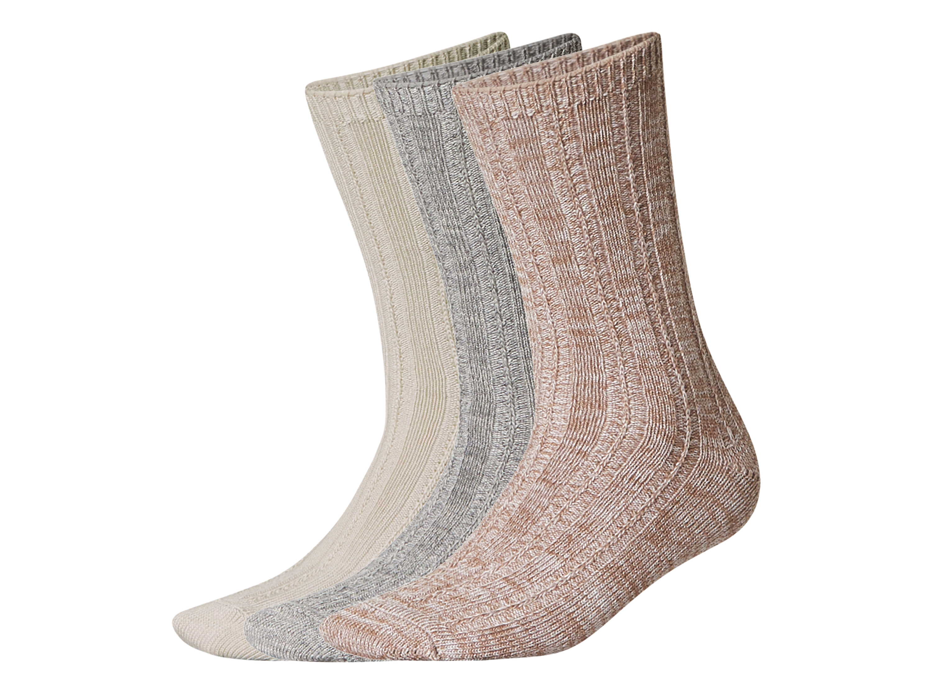 esmara® Dámske termoponožky, 3 páry (béžová/sivá/hnedá, 35/38)