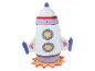 Plyšová hračka v tvare rakety.