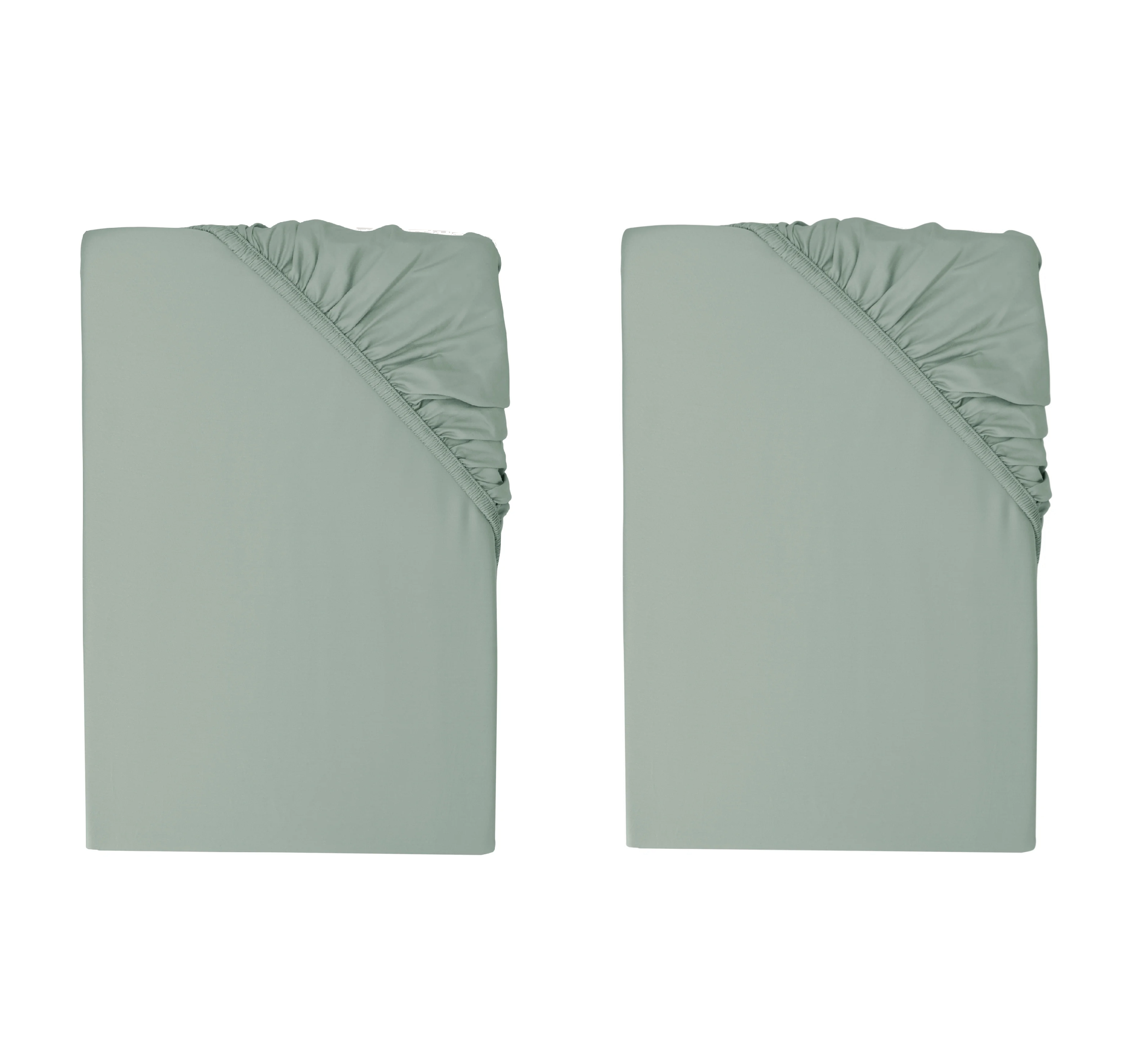 LIVARNO® Napínacia plachta z bambusovej viskózy Premium, 90 – 100 x 200 cm, zelená, 2 kusy