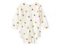 Biele dojčenské body s dlhým rukávom so vzorom včiel a pruhov