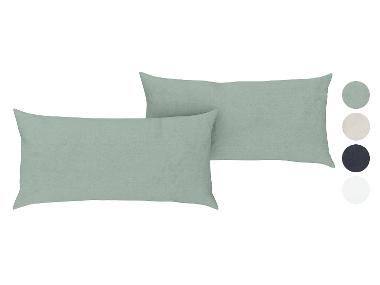 LIVARNO home Obliečky na vankúš z bavlny a ľanu, 80 x 40 cm, 2 kusy