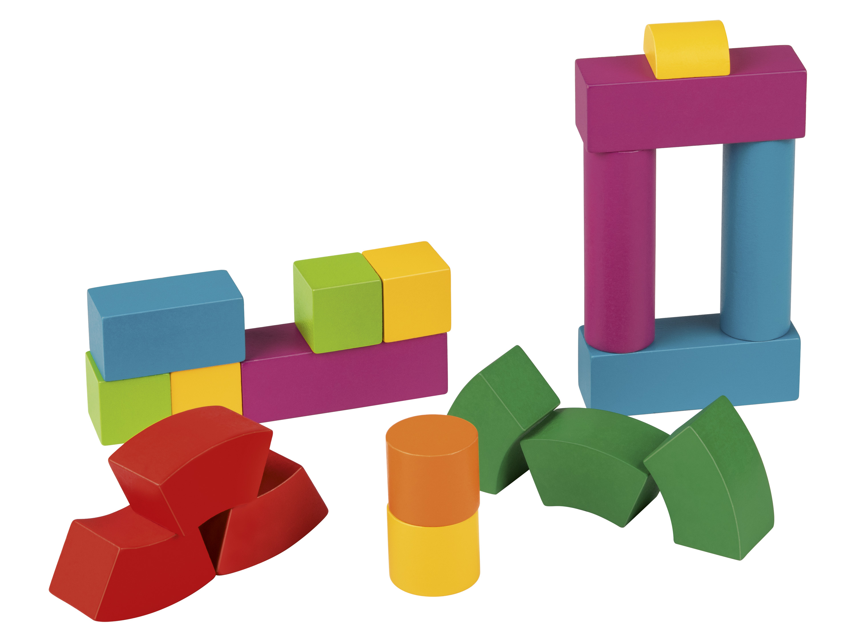 Playtive Drevená dúhová Montessori hračka (kocky)