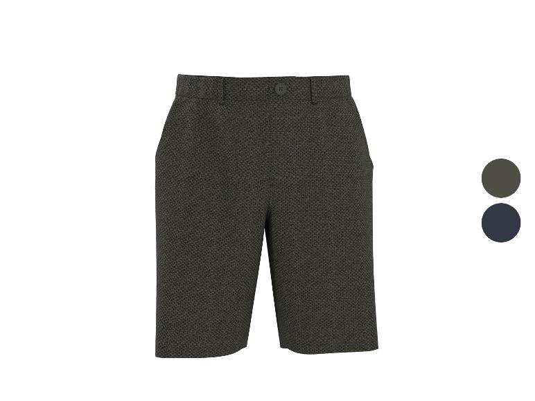 Pánske vzorované šortky v tmavom khaki a tmavomodrom prevedení.
