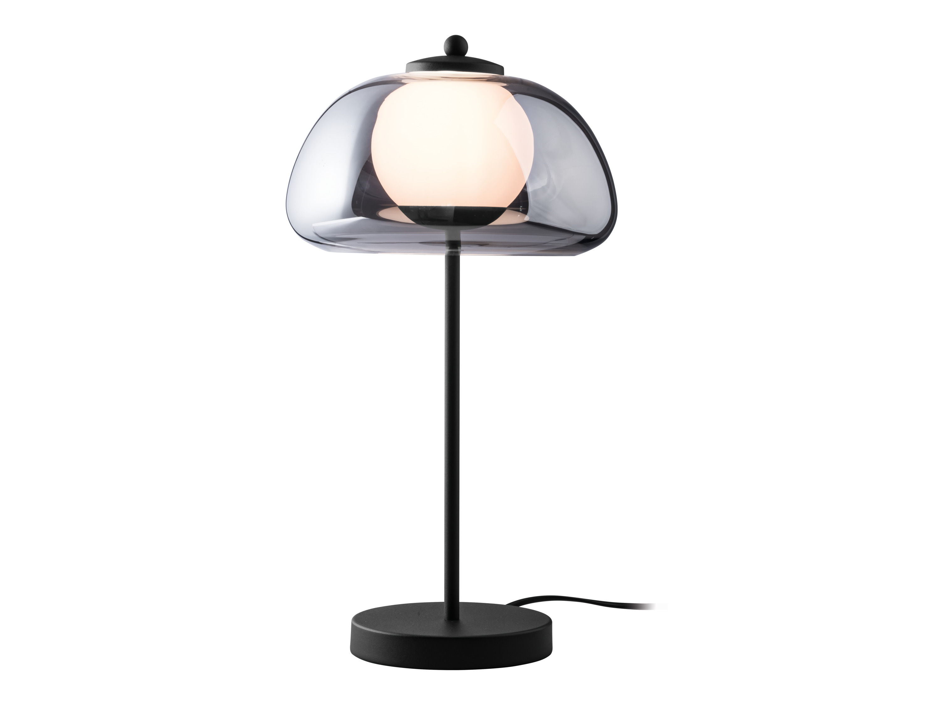 LIVARNO home Stolná LED lampa (sivé sklo)