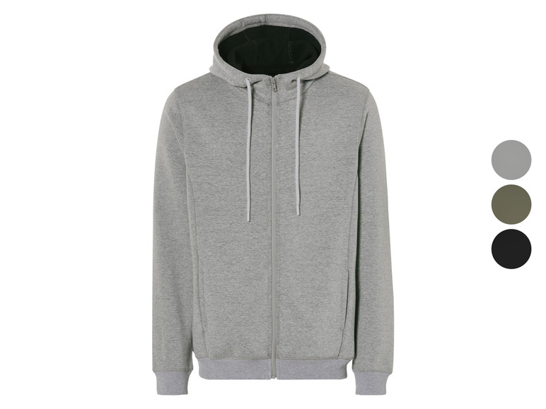 Šedá mikina s kapucňou a zipsom
