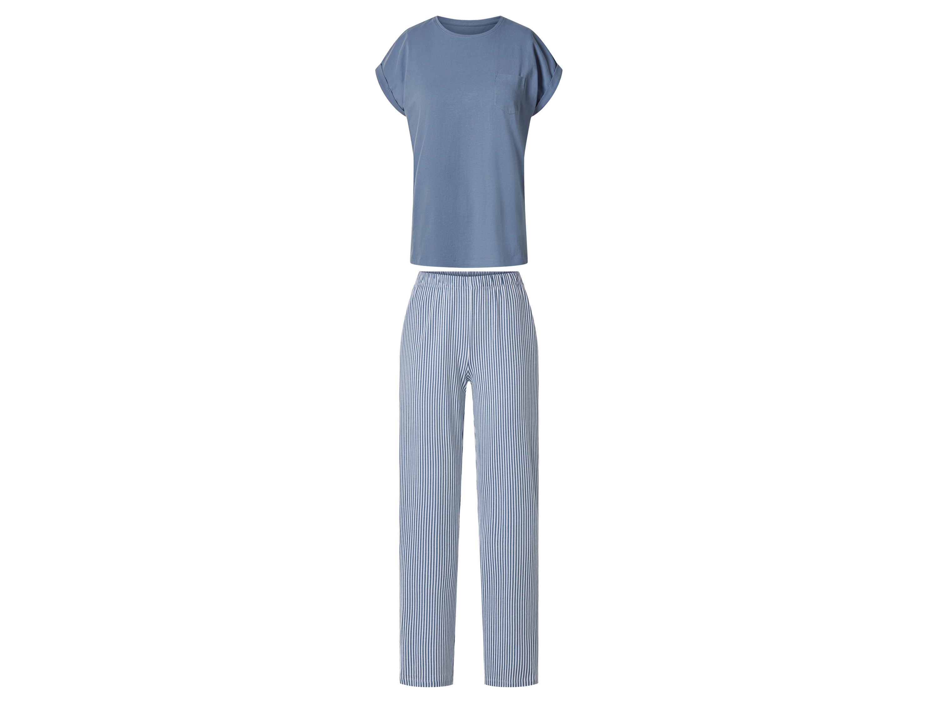 esmara® Dámske pyžamo (modrá/biela, XS (32/34))