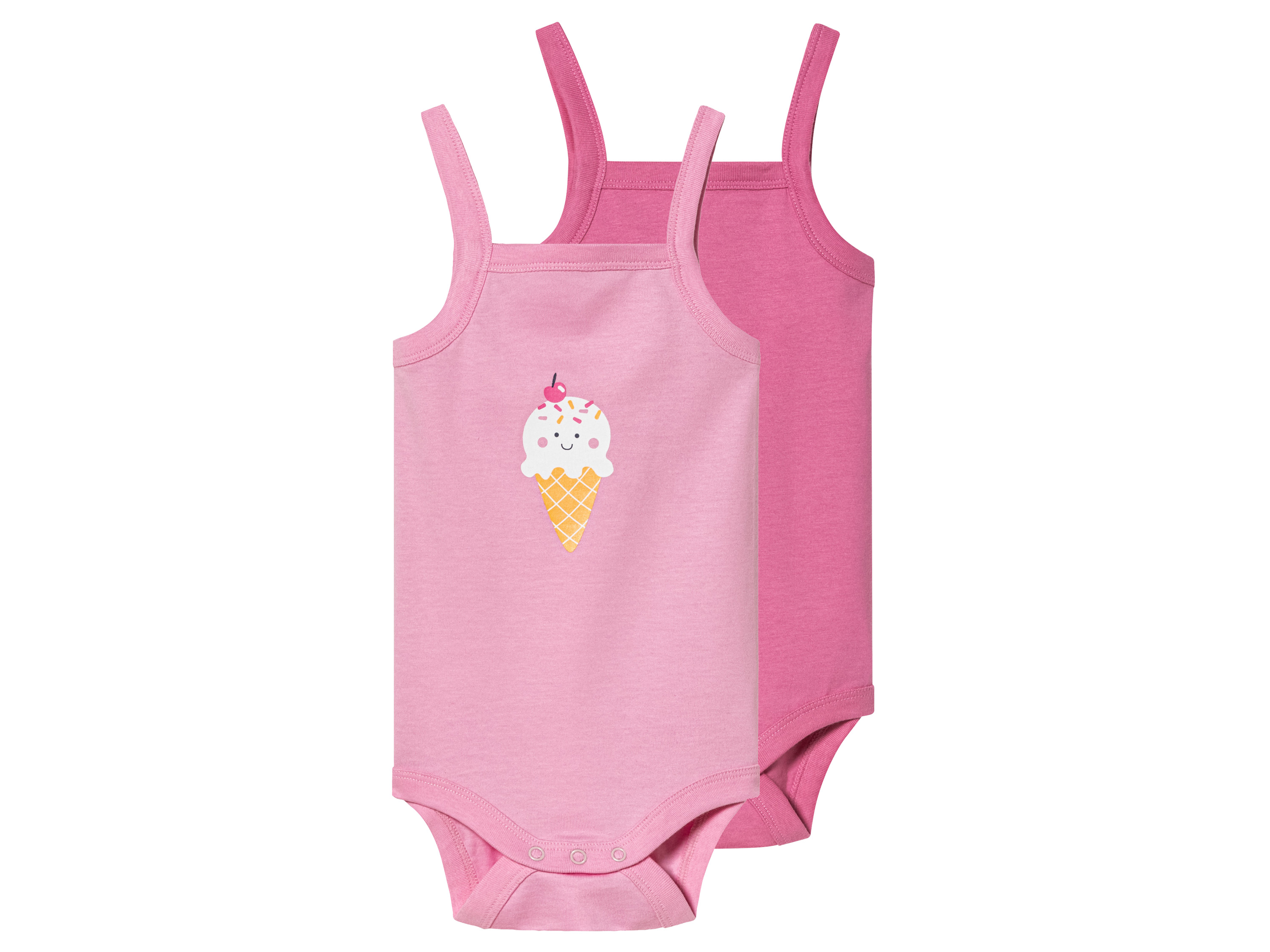 lupilu® Dievčenské body pre bábätká, 2 kusy (50/56, ružová/bledoružová)