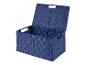 Tkaný úložný kôš, tmavomodrý, s vekom.