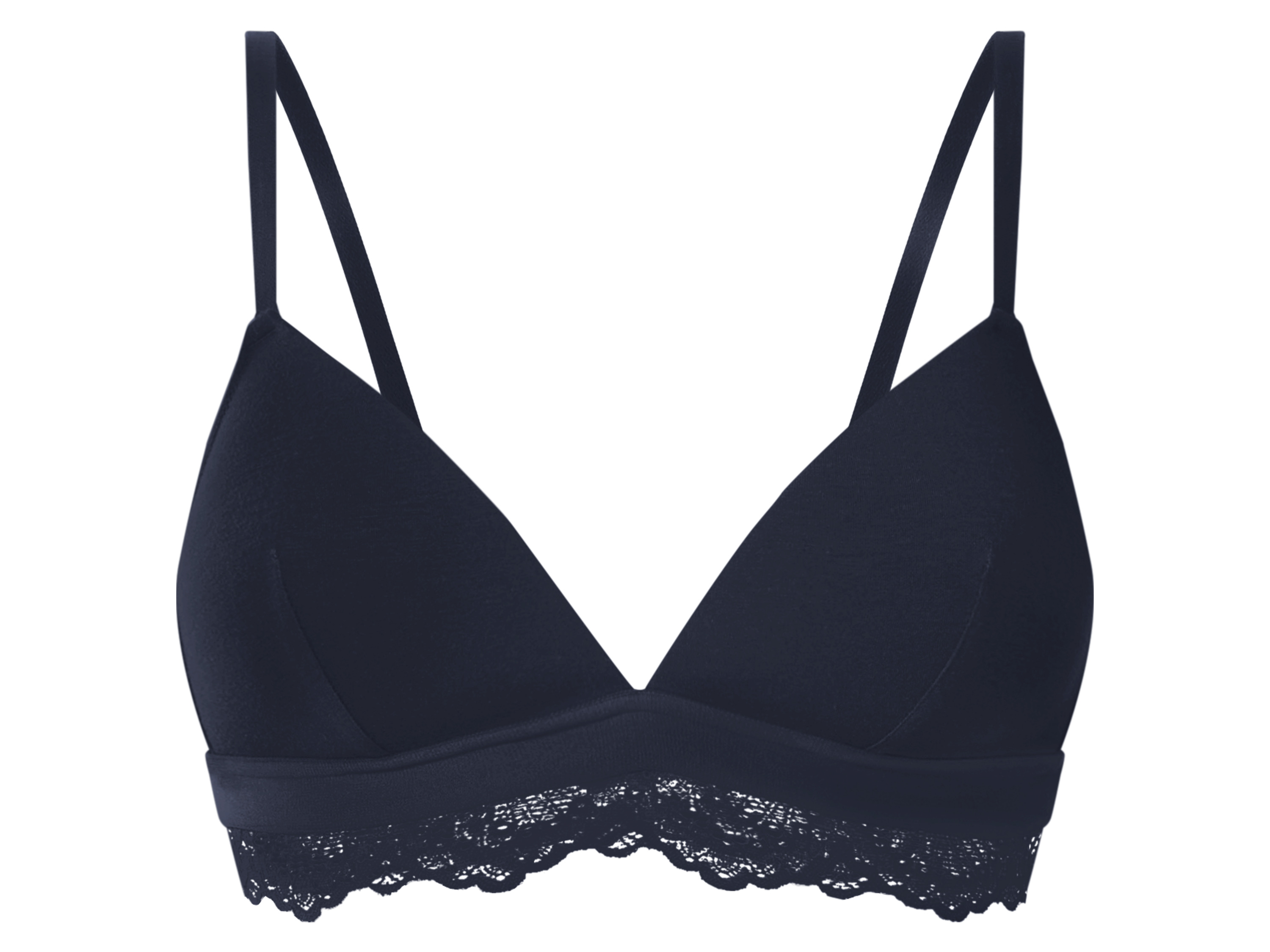 esmara® Dámska mäkká podprsenka s čipkou (navy modrá, 85B)