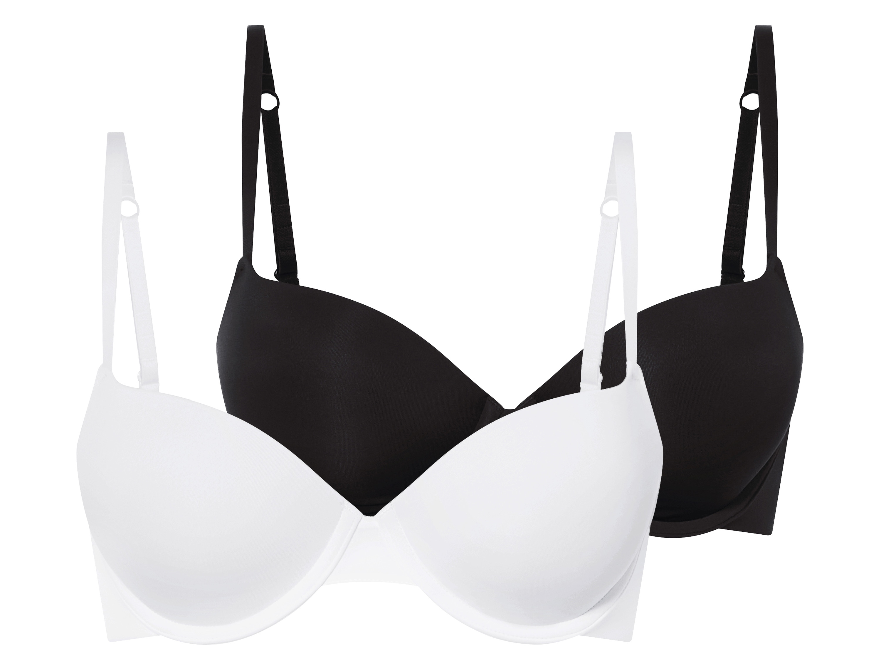 esmara® Dámska push-up podprsenka, 2 kusy (čierna/biela, 85D)