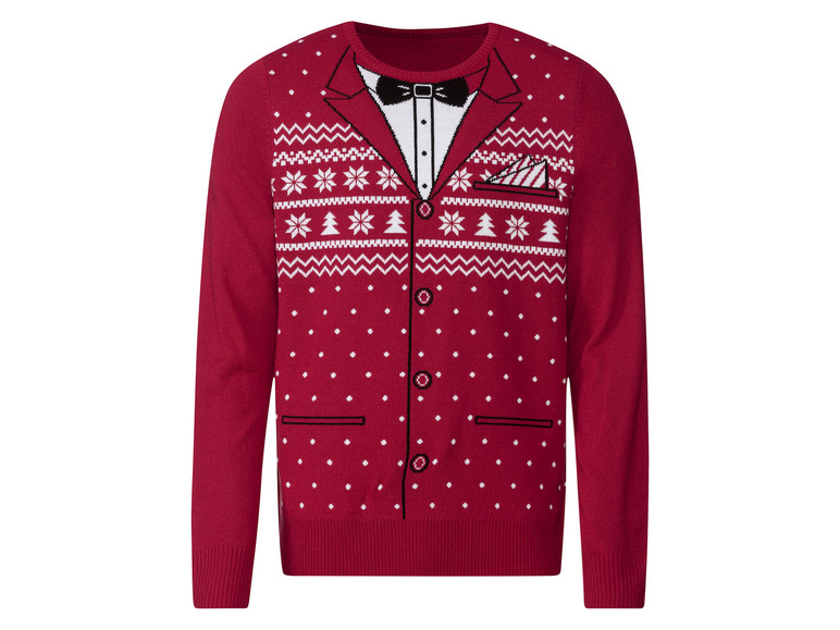 E-shop LIVERGY® Pánsky vianočný pulóver (L (52/54), červená)