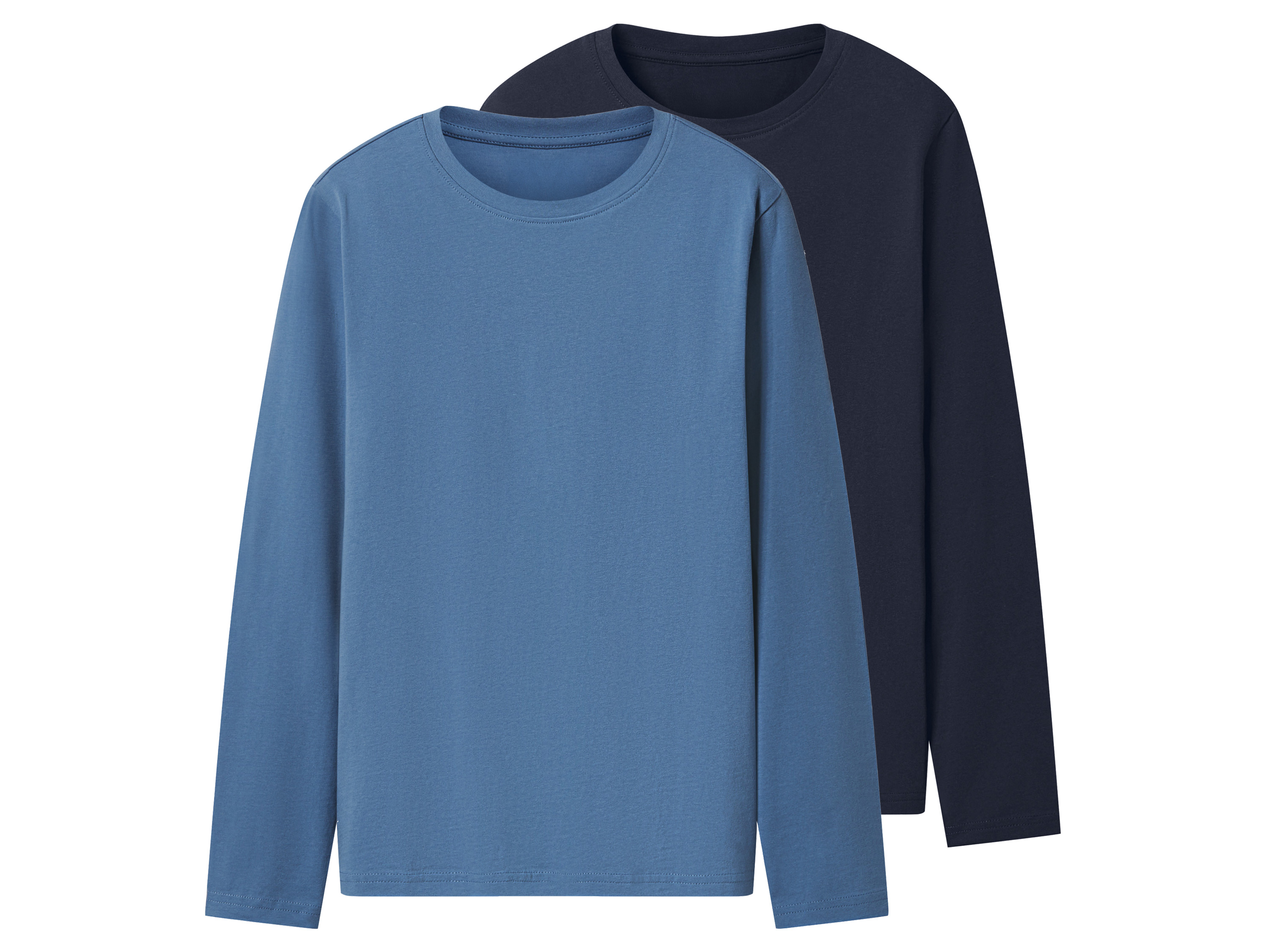 E-shop Esmara Kids Chlapčenské tričko s dlhým rukávom, 2 kusy (navy modrá/modrá, 146/152)