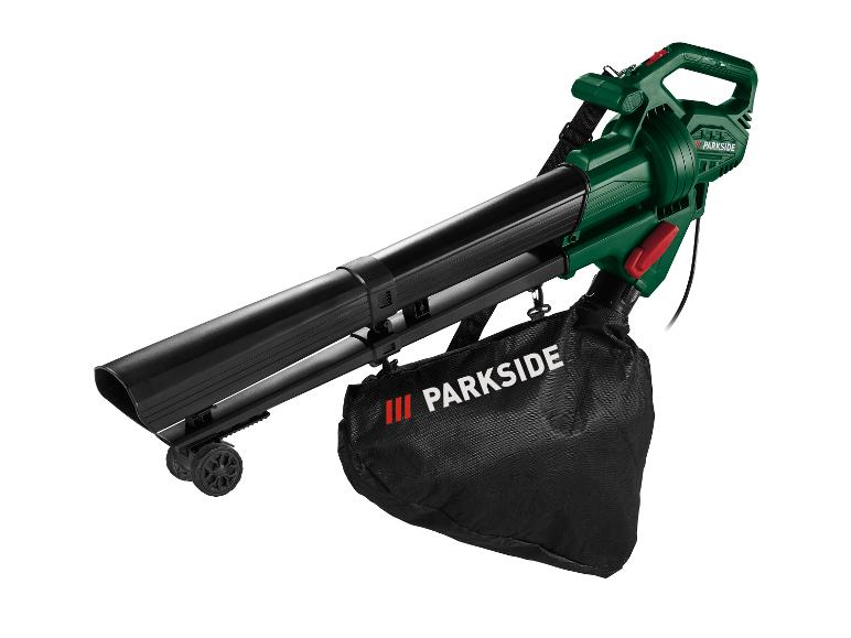 Elektrický fúkač a vysávač lístia Parkside so zberným vakom