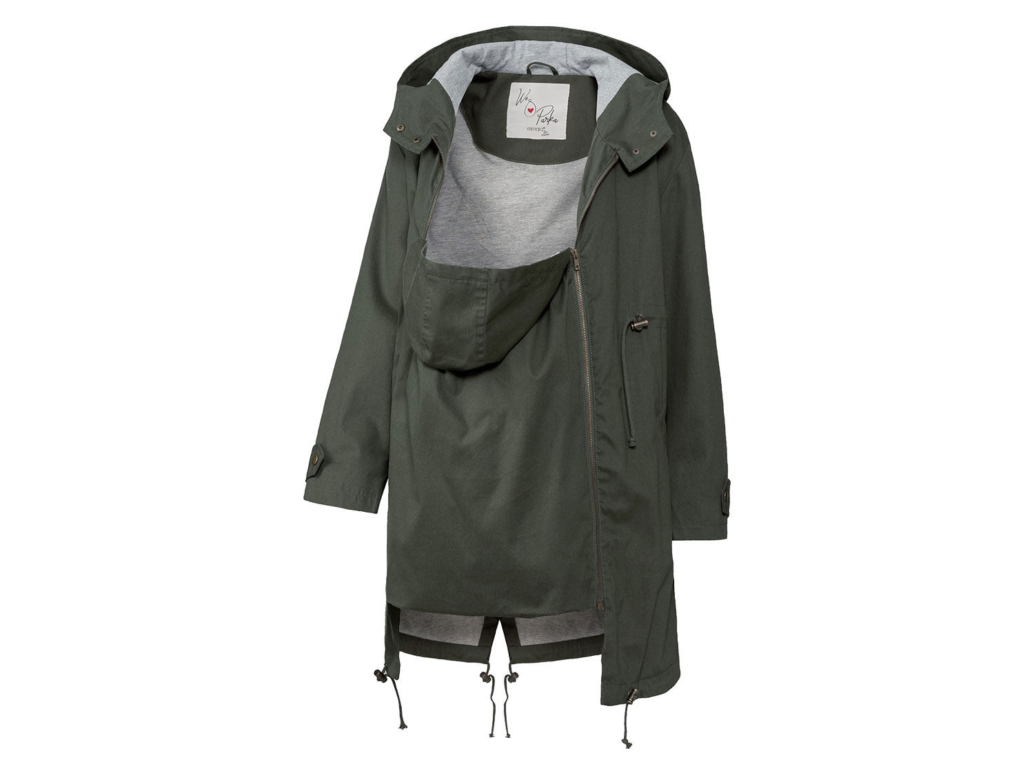esmara® Dámska tehotenská bavlnená parka BIO (kaki, 42)