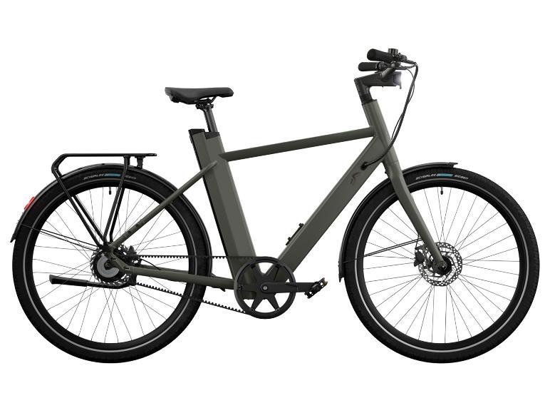 Crivit Mestský elektrobicykel s remeňovým pohonom Gates X.3 (olivovozelená)