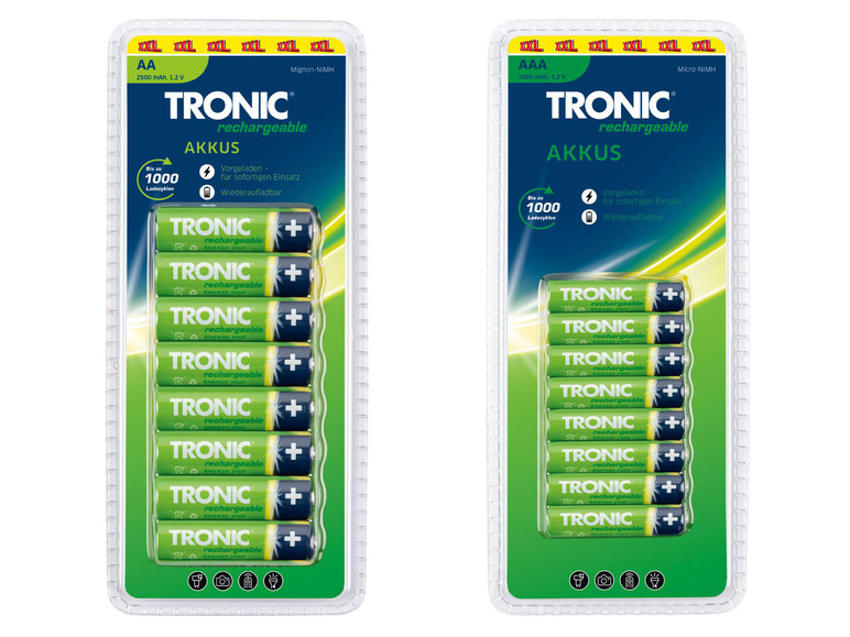 Prejsť na zobrazenie na celú obrazovku: TRONIC Nabíjateľné batérie, 8 kusov – obrázok 1
