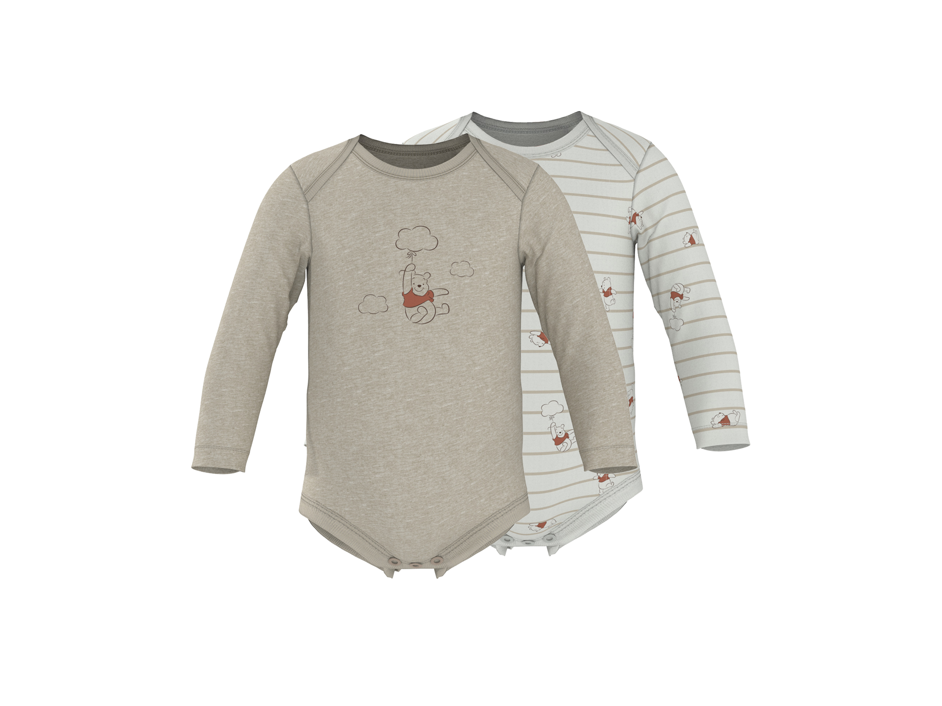 LUPILU® Body pre bábätká, 2 kusy (béžová/biela, 50/56)
