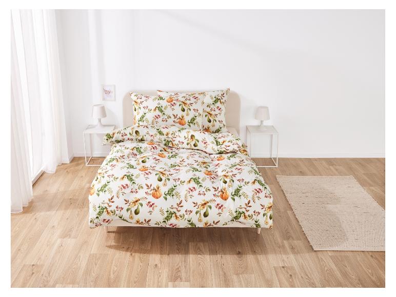 Livarno home Posteľná bielizeň zo saténového mikrovlákna, 240 x 220 cm (tekvica/biela)