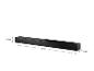 Čierny soundbar s rozmermi 800 mm dĺžky, 63 mm výšky a 95 mm hĺbky.
