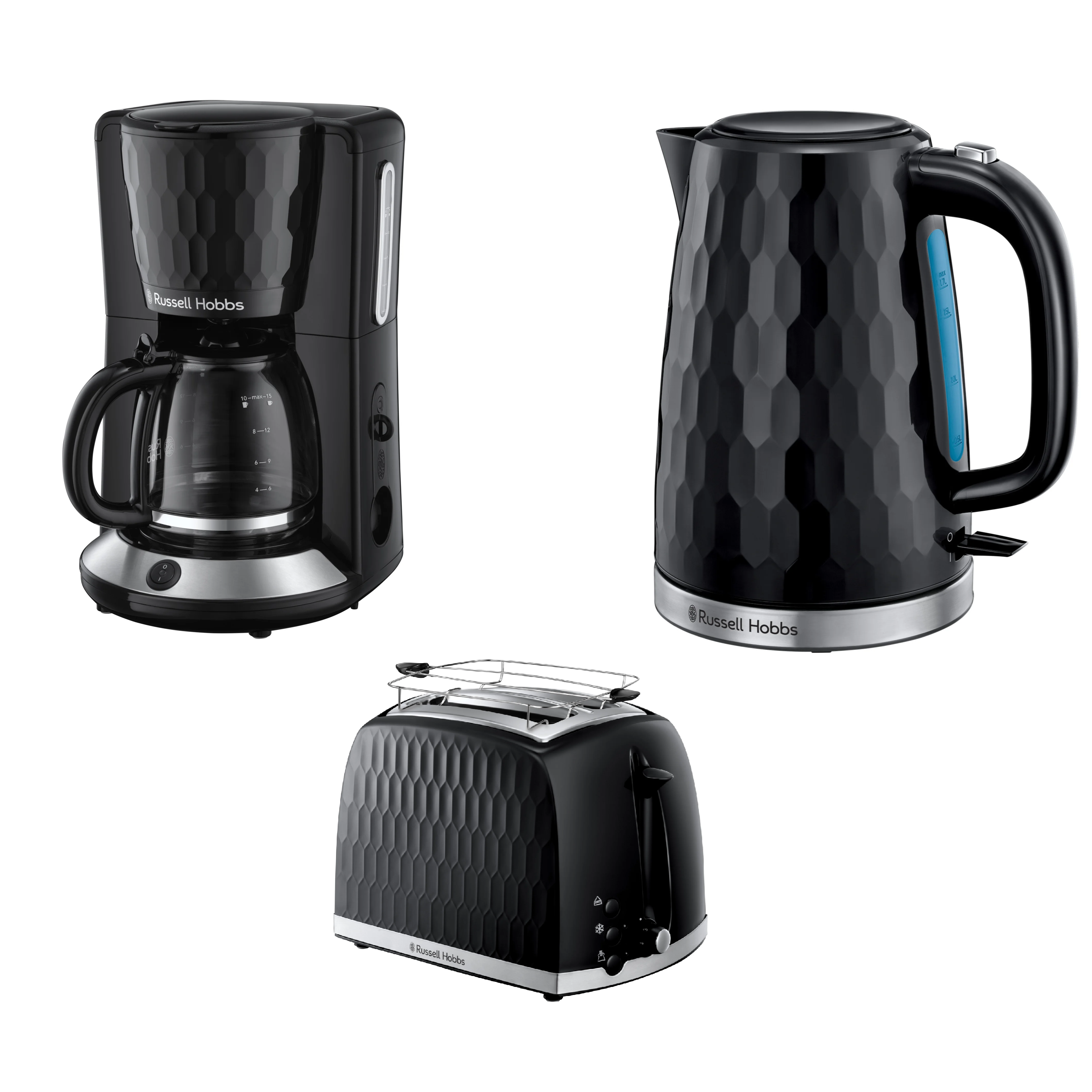 Russell Hobbs Hriankovač Honeycomb 26061-56 + Rýchlovarná kanvica Honeycomb, 1,7 l + Kávovar Honeycomb 27011-56