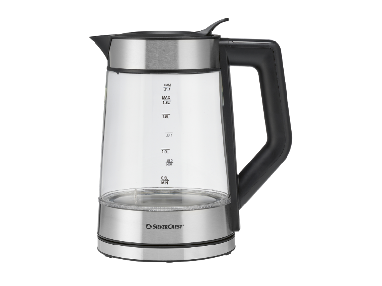 SILVERCREST® Sklenená rýchlovarná kanvica s digitálnym displejom Premium
