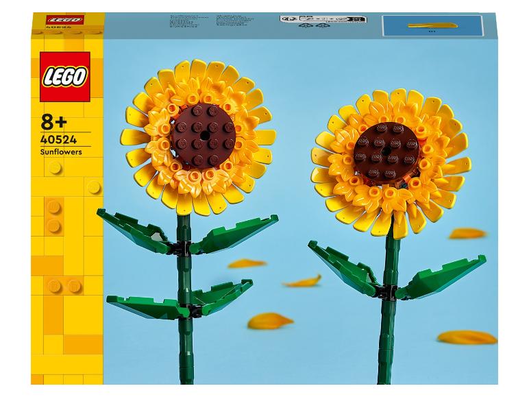 Sada LEGO s dvoma žltými slnečnicami, pre deti od 8 rokov.