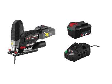 PARKSIDE® Aku priamočiara píla 20 V PSSPA 20-Li F4 + Akumulátor 20 V/4 Ah PAP 204 A1 + Rýchlonabíjačka 20 V/4,5 A PLG 20 C3