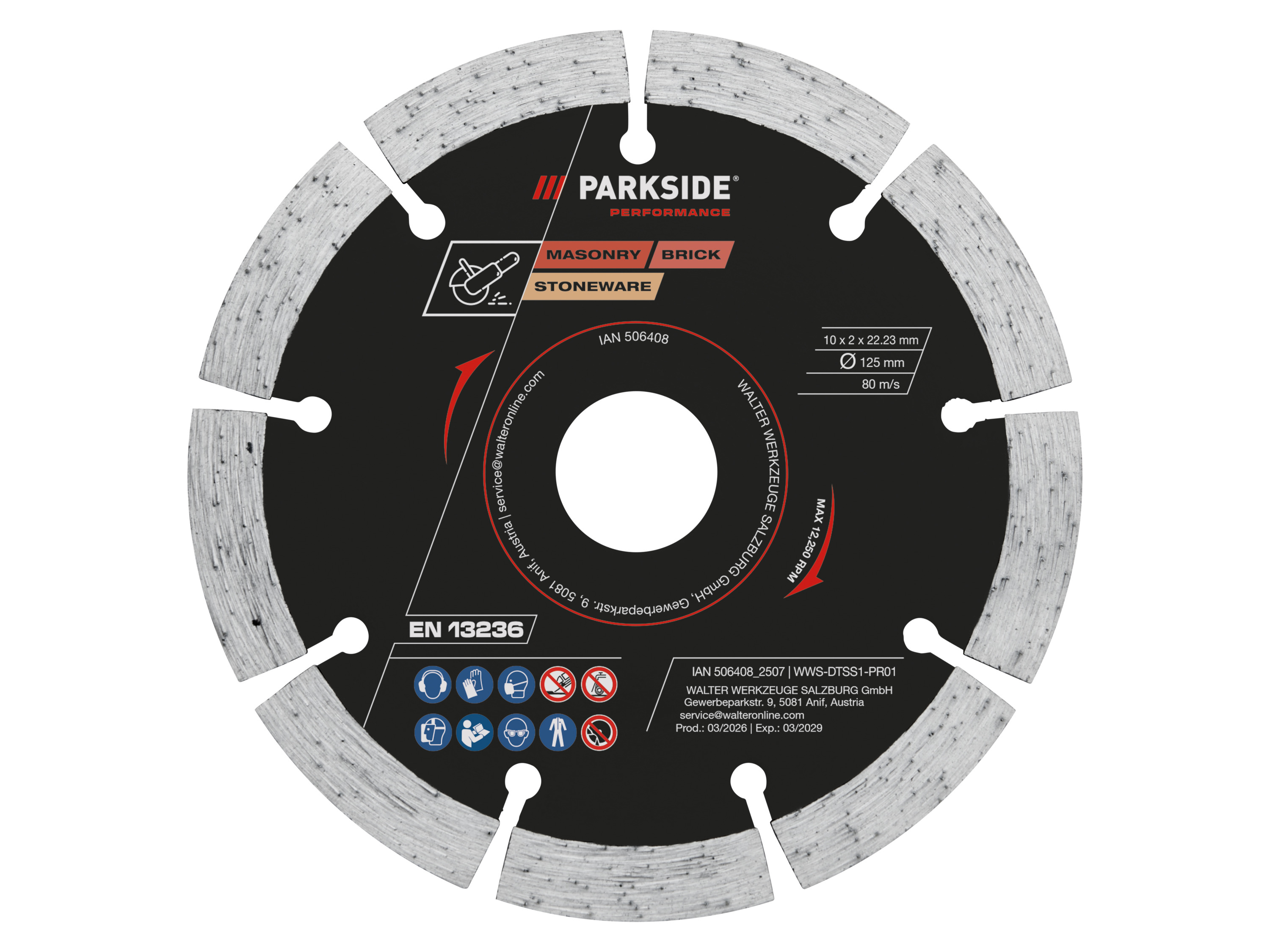 PARKSIDE PERFORMANCE® Rezné kotúče/Hrubovacie kotúče/Diamantový rezný kotúč, 125 mm (diamantový rezný kotúč)