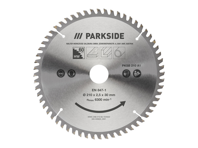 Prejsť na zobrazenie na celú obrazovku: PARKSIDE® Pílový kotúč 210 mm PKSB 210 A1 – obrázok 1