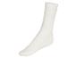 Biela ponožka s rebrovaným vzorom.