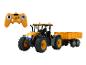 Diaľkovo ovládaný traktor JCB s prívesom, detská hračka.