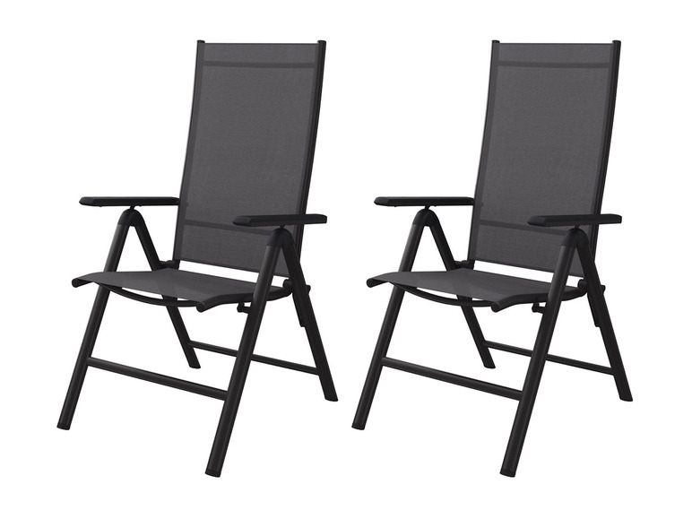 Prejsť na zobrazenie na celú obrazovku: LIVARNO home Súprava záhradného hliníkového nábytku Houston, čierna, 5-dielna - 1 stôl + 4 kreslá – obrázok 3