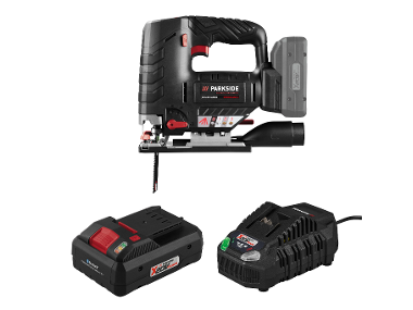 PARKSIDE PERFORMANCE® Aku priamočiara píla PPSTDA 20-Li B2 + Smart akumulátor 20 V/4 Ah + Rýchlonabíjačka akumulátora 20 V/4,5 A