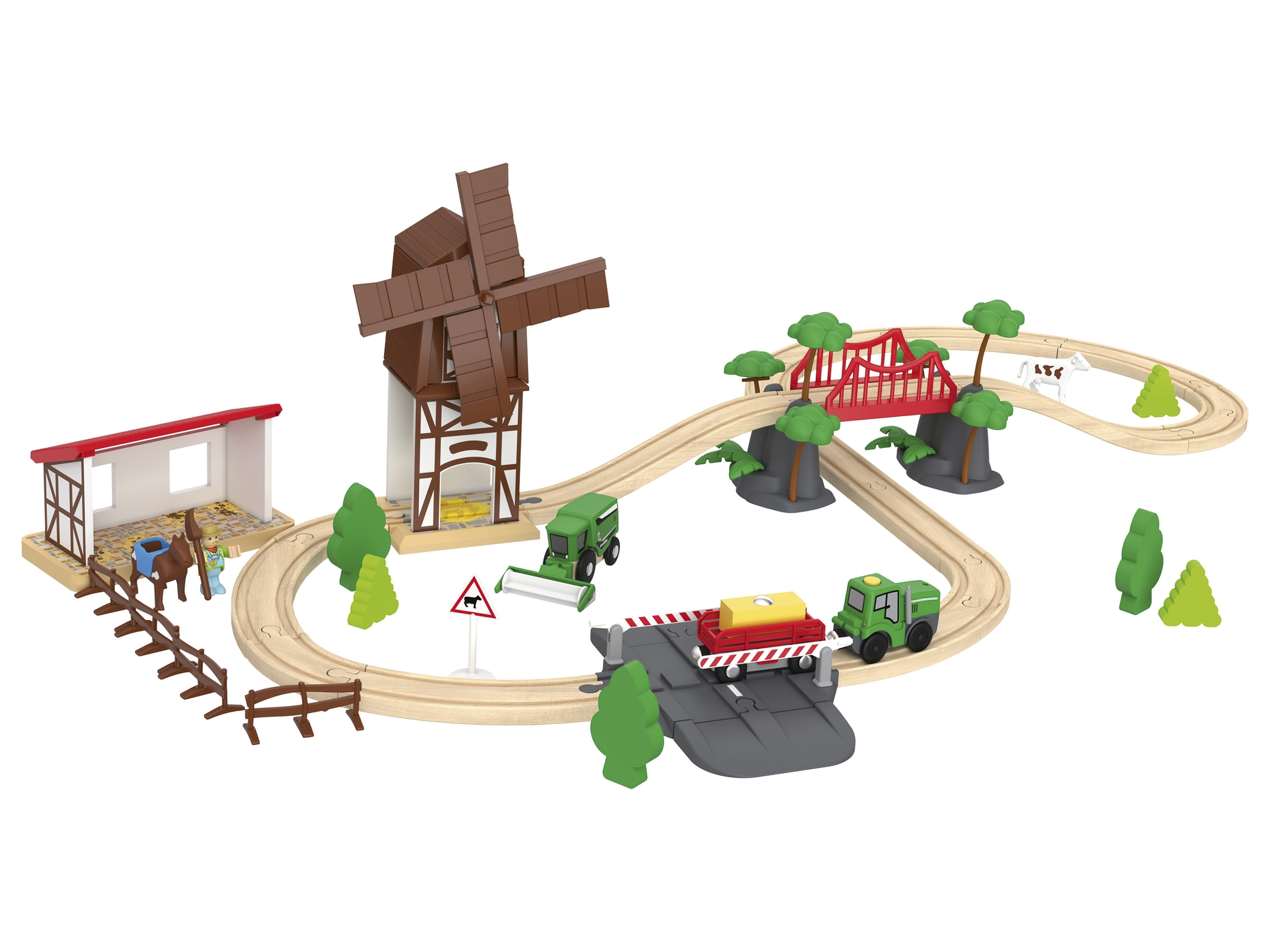 Playtive Drevená železnica hasiči/sedliacky dvor (sedliacky dvor)