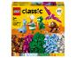 Krabička LEGO Classic Creative Dinosaurs so 450 dielikmi, zobrazujúca postavené dinosaury a farebné kocky.