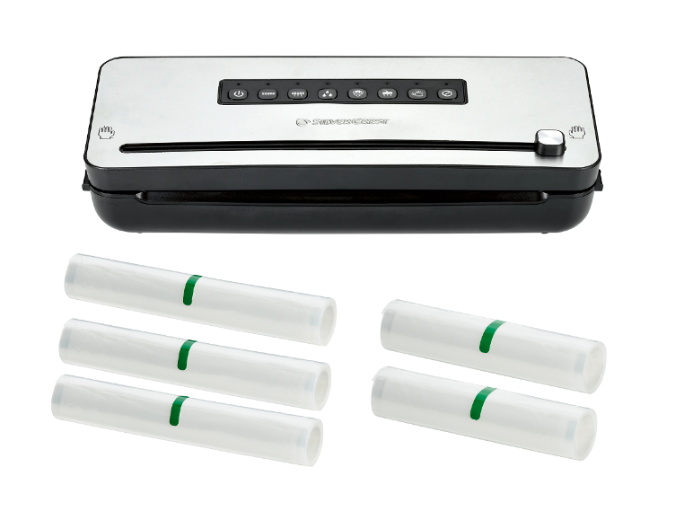 SILVERCREST® Vákuovačka Premium + Fólie na vákuové balenie SFS 300 C1/SOFS 300 C1, 5-dielna súprava