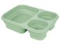 Skladacia silikónová obedová krabička s tromi priehradkami, svetlozelená.