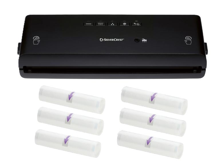 SILVERCREST® Vákuovačka SV 130 A1, čierna + Fólie na vákuovanie, 20 cm, 6 kusov