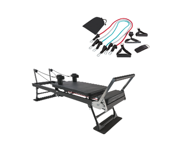 CRIVIT Pilates Reformer + Súprava fitnes pásov