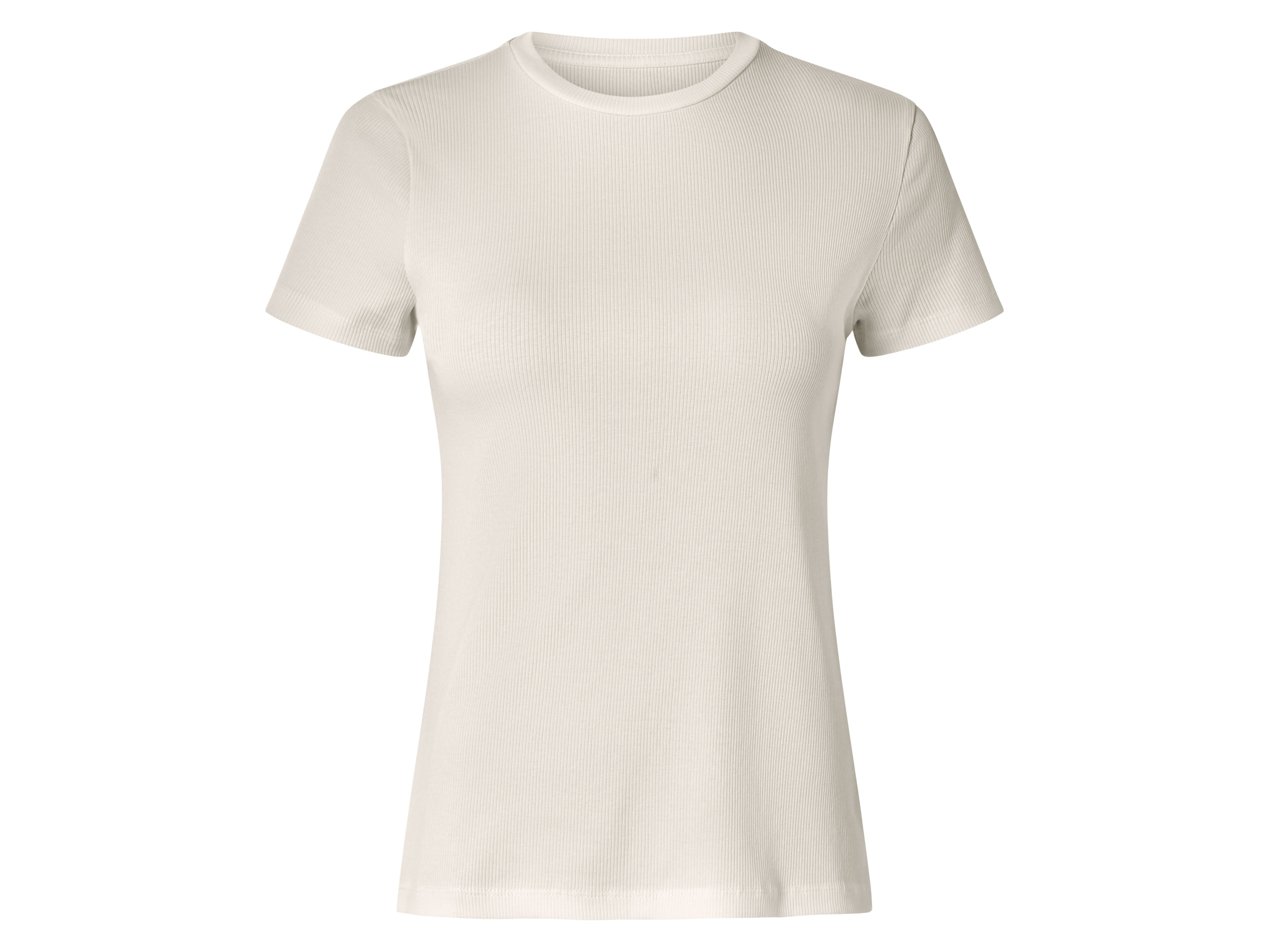 esmara® Dámske rebrované tričko (biela, L (44/46))