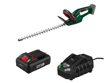 PARKSIDE® Aku nožnice na živý plot PHSA 20-Li D4 + Smart akumulátor 20 V/4 Ah + Rýchlonabíjačka akumulátora 20 V/4,5 A