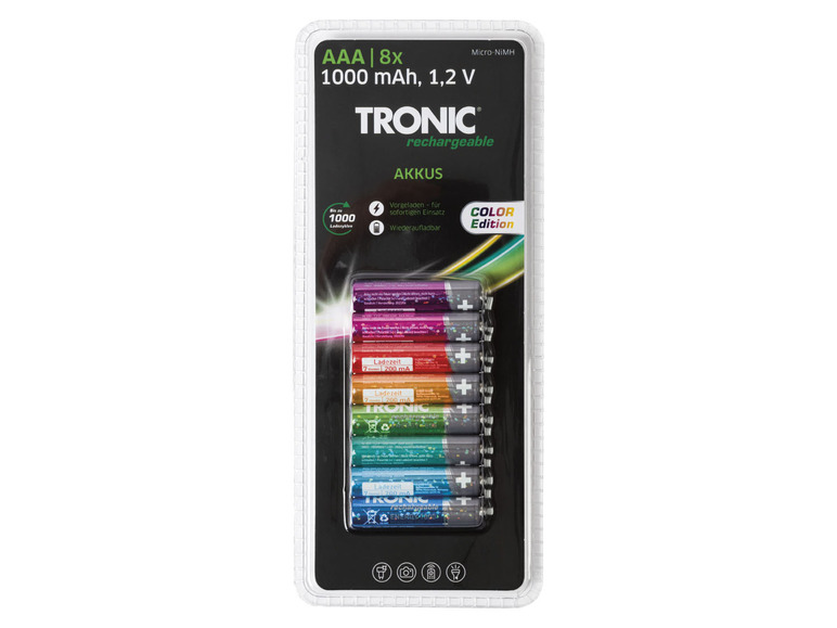 Prejsť na zobrazenie na celú obrazovku: TRONIC® Batérie Ni-MH Ready 2 Use Color, 8 kusov – obrázok 2